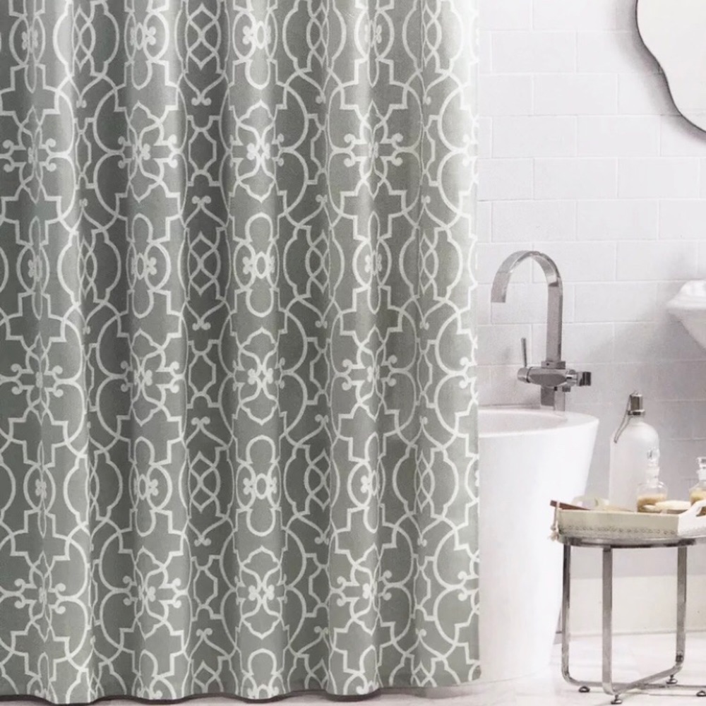 Vue Iron Gates Ellery Elegant Shower Curtain Gray - Picture 1 of 5